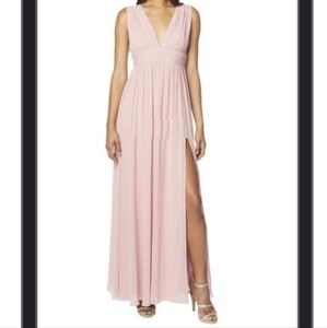 Bill Levkoff Blush Gathered Chiffon Bridesmaid Dress Goddess 14